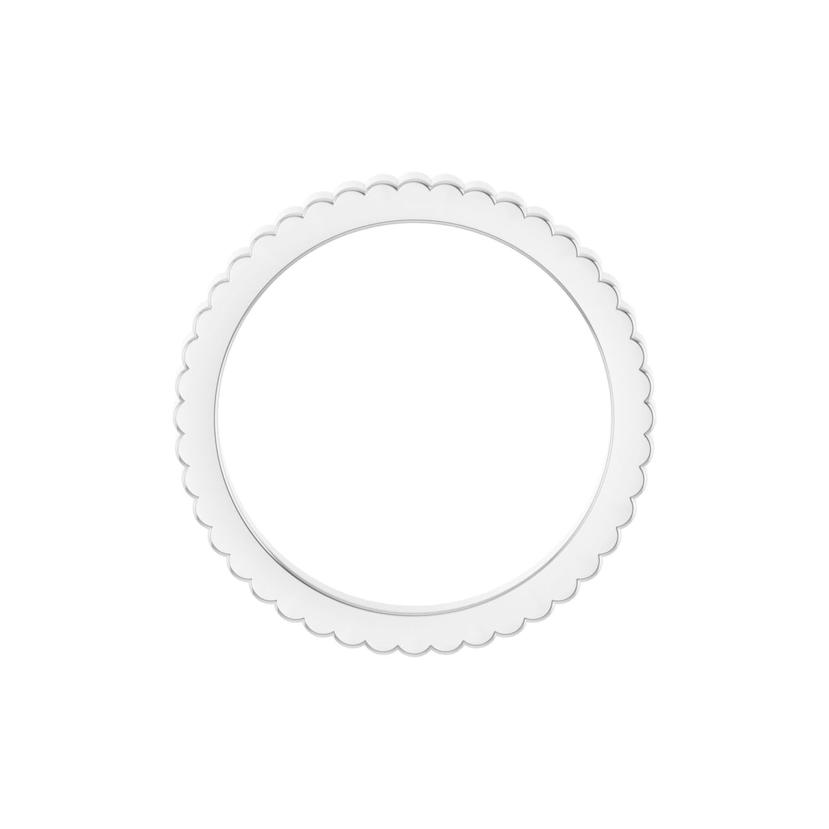Grooved Half Round Band in 14K Gold - 14K White Gold