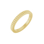 Grooved Half Round Band in 14K Gold - 14K Yellow Gold