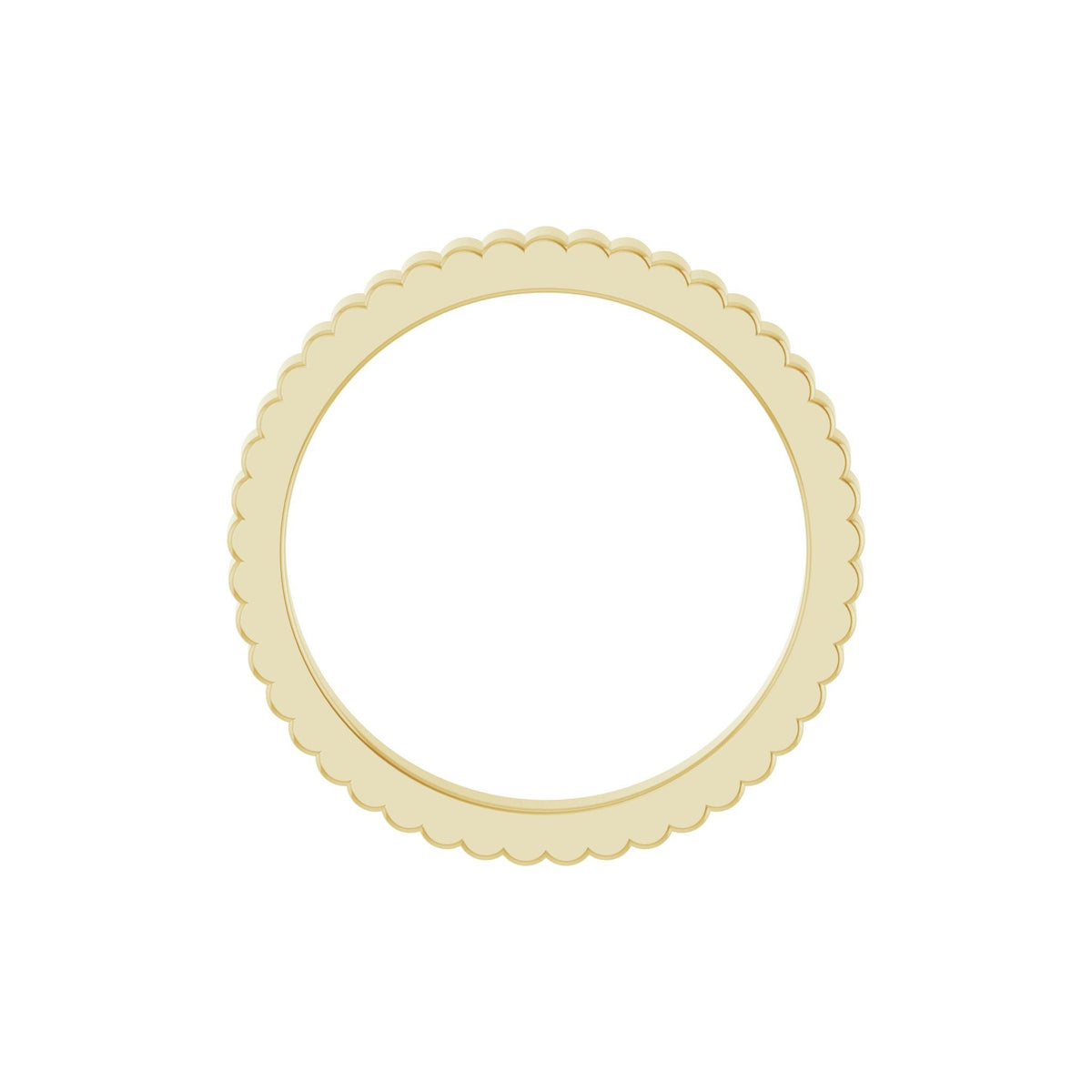 Grooved Half Round Band in 14K Gold - 14K Yellow Gold