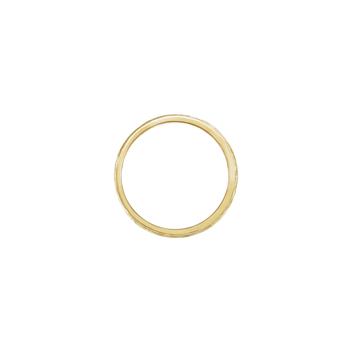Hand-Engraved Vintage-Inspired Flat Band in 14K Gold - 14K Yellow Gold
