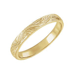 Hand-Engraved Vintage-Inspired Flat Band in 14K Gold