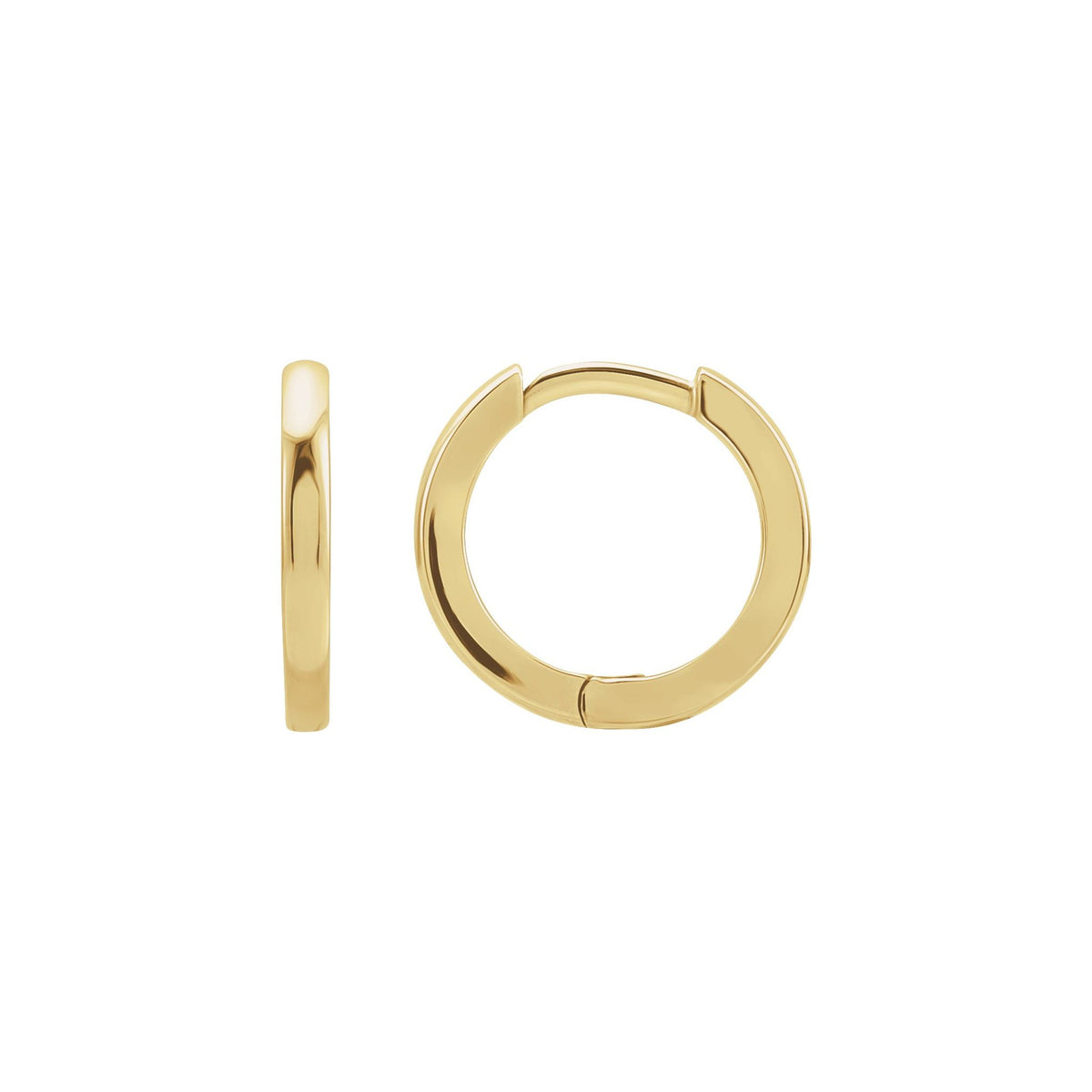 Hinged 12.5 mm Hoop Earrings in 14K Yellow Gold - 14K Yellow Gold