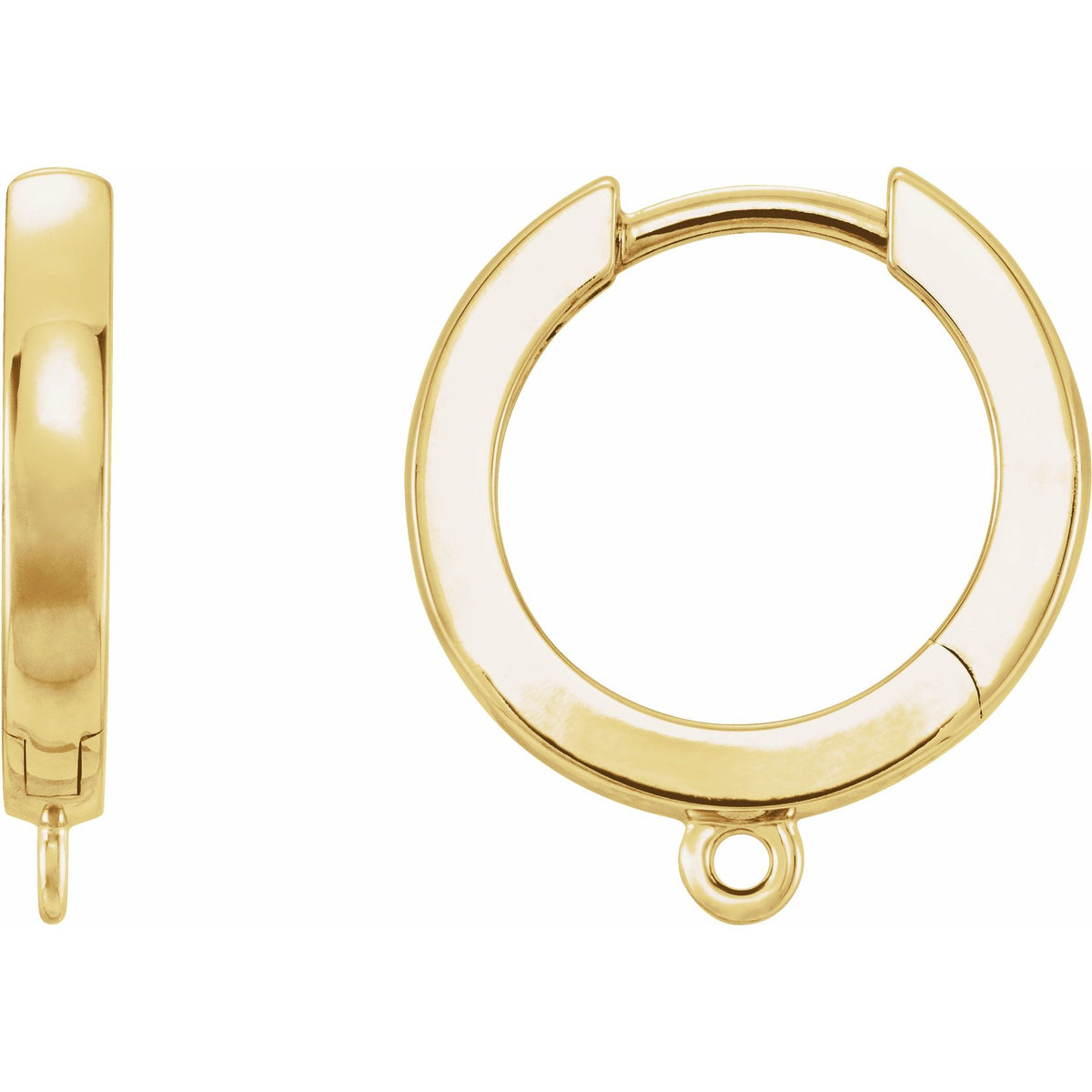 Hinged Hoop Earring Top in 14K & 18K Gold or Platinum - 14K Yellow Gold