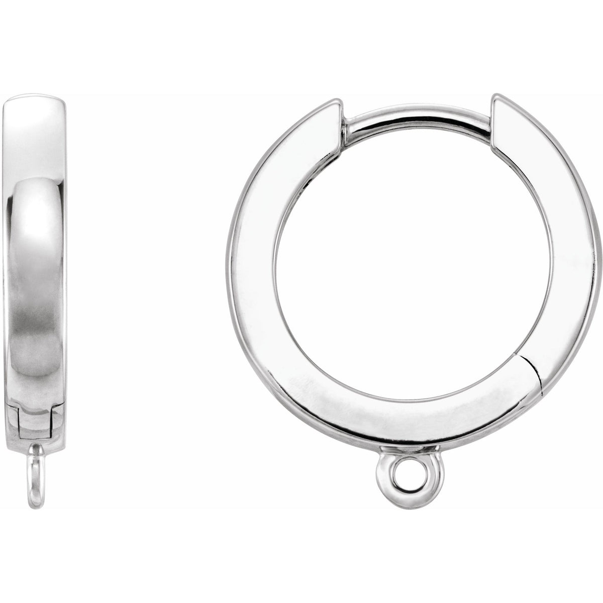 Hinged Hoop Earring Top in 14K & 18K Gold or Platinum - 14K White Gold