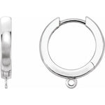 Hinged Hoop Earring Top in 14K & 18K Gold or Platinum - 14K White Gold