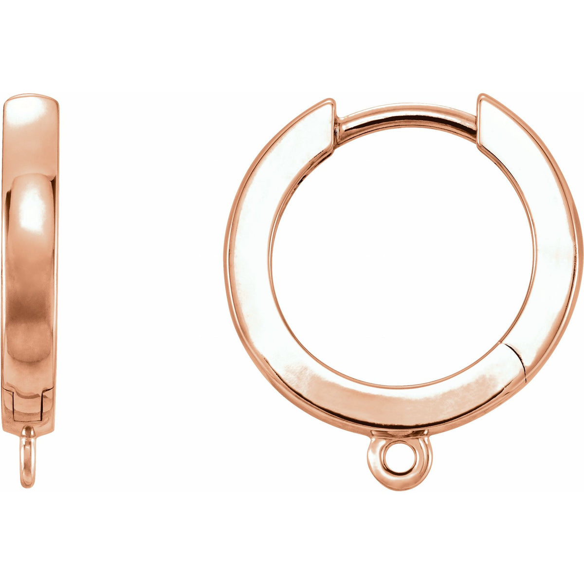 Hinged Hoop Earring Top in 14K & 18K Gold or Platinum - 14K Rose Gold