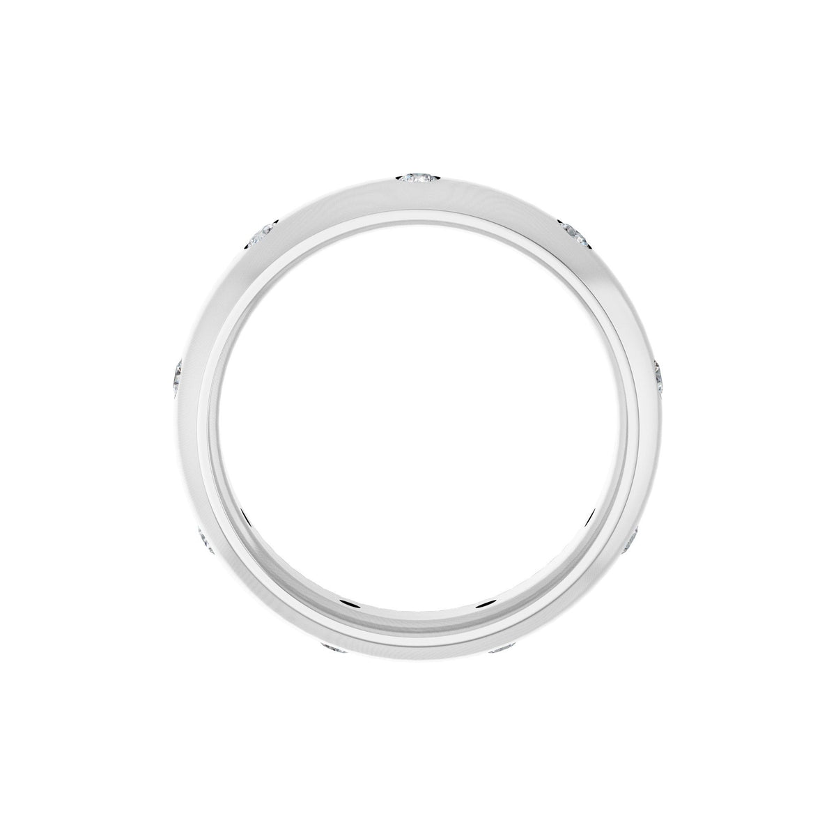 Lab-Grown Diamond Accented Band in 14K Gold - 14K White Gold