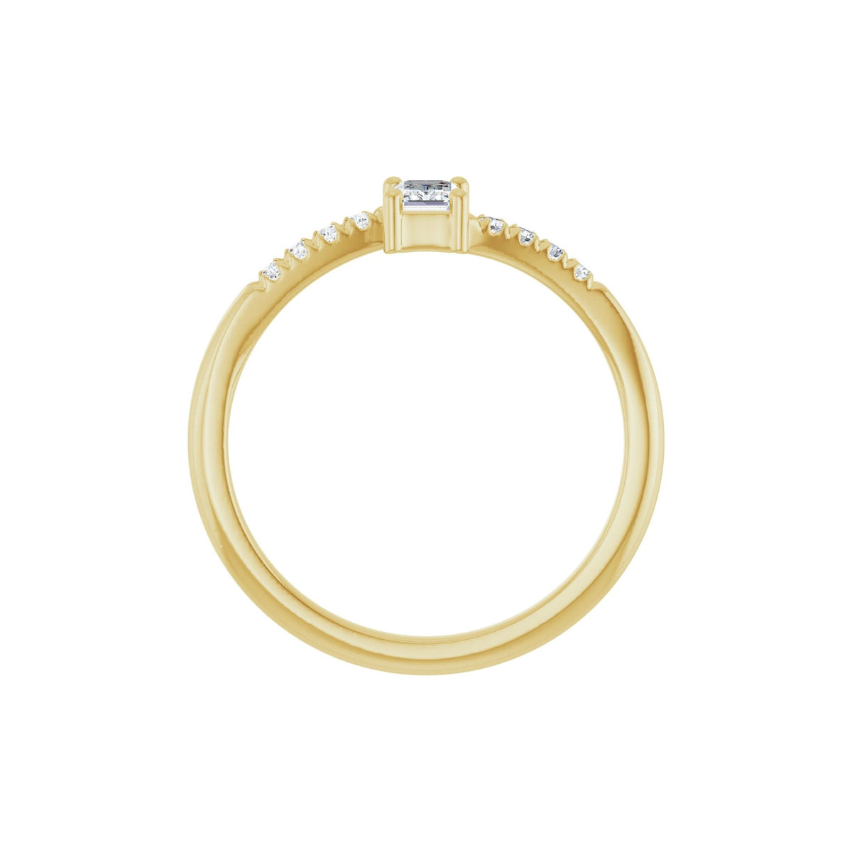 Lab-Grown Diamond Accented Bypass Ring in 14K Gold - 14K Yellow Gold