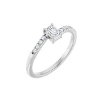 Lab-Grown Diamond Accented Bypass Ring in 14K Gold - 14K White Gold