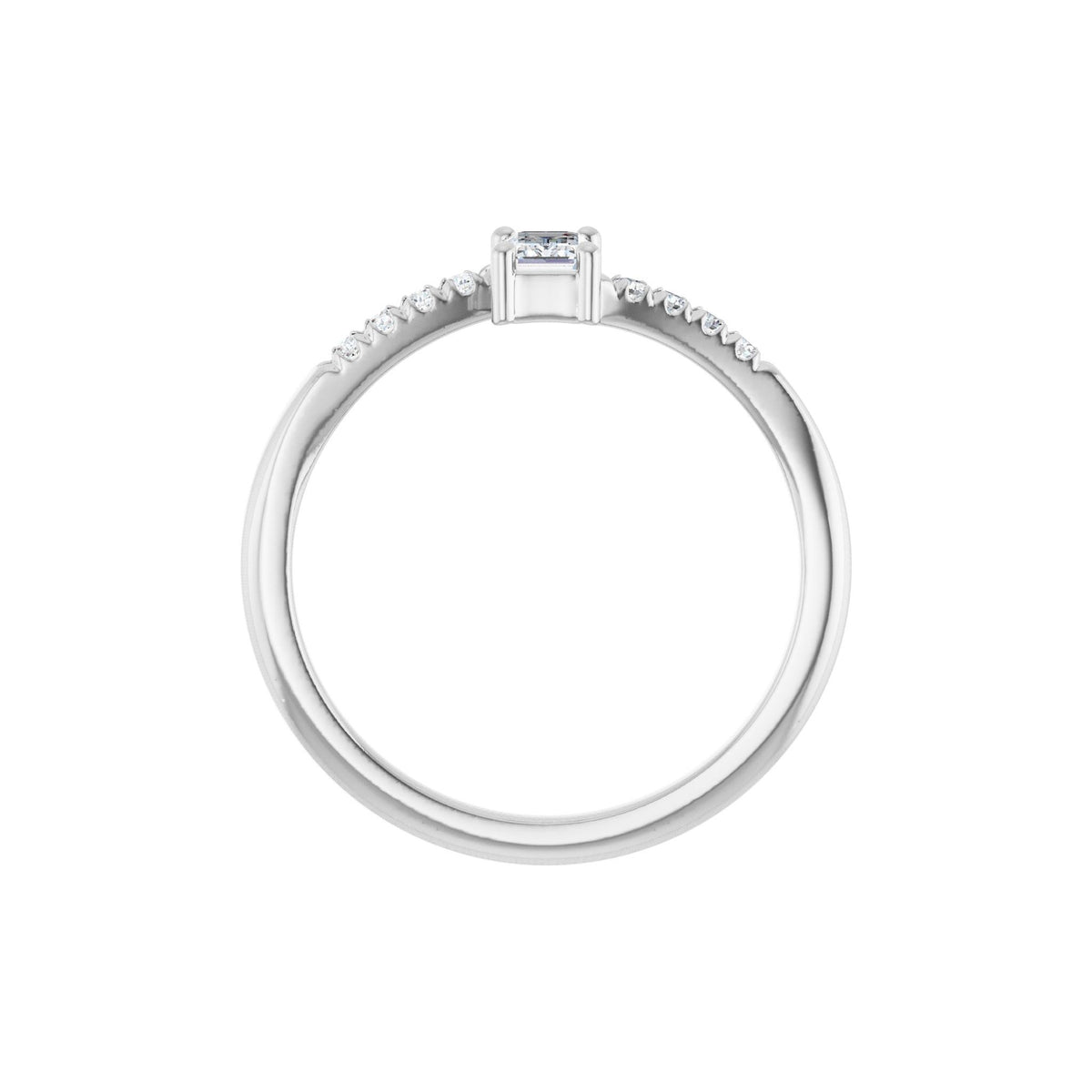 Lab-Grown Diamond Accented Bypass Ring in 14K Gold - 14K White Gold