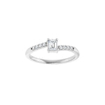 Lab-Grown Diamond Accented Bypass Ring in 14K Gold - 14K White Gold