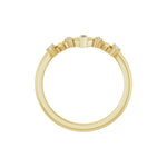 Lab-Grown Diamond Accented Contour Band in 14K Gold, Marquise Diamonds - 14K Yellow Gold