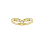 Lab-Grown Diamond Accented Contour Band in 14K Gold, Marquise Diamonds - 14K Yellow Gold