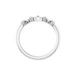 Lab-Grown Diamond Accented Contour Band in 14K Gold, Marquise Diamonds - 14K White Gold