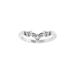Lab-Grown Diamond Accented Contour Band in 14K Gold, Marquise Diamonds - 14K White Gold