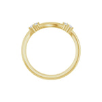 Lab-Grown Diamond Accented Contour Band in 14K Gold, Round Diamonds, 0.08 CT TW - 14K Yellow Gold