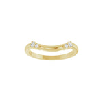 Lab-Grown Diamond Accented Contour Band in 14K Gold, Round Diamonds, 0.08 CT TW - 14K Yellow Gold