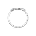 Lab-Grown Diamond Accented Contour Band in 14K Gold, Round Diamonds, 0.08 CT TW - 14K White Gold