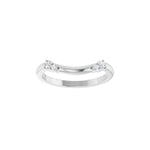 Lab-Grown Diamond Accented Contour Band in 14K Gold, Round Diamonds, 0.08 CT TW - 14K White Gold