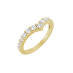 Lab-Grown Diamond Accented Contour Band in 14K Gold, Round Diamonds, 1/2 CT TW - 14K Yellow Gold
