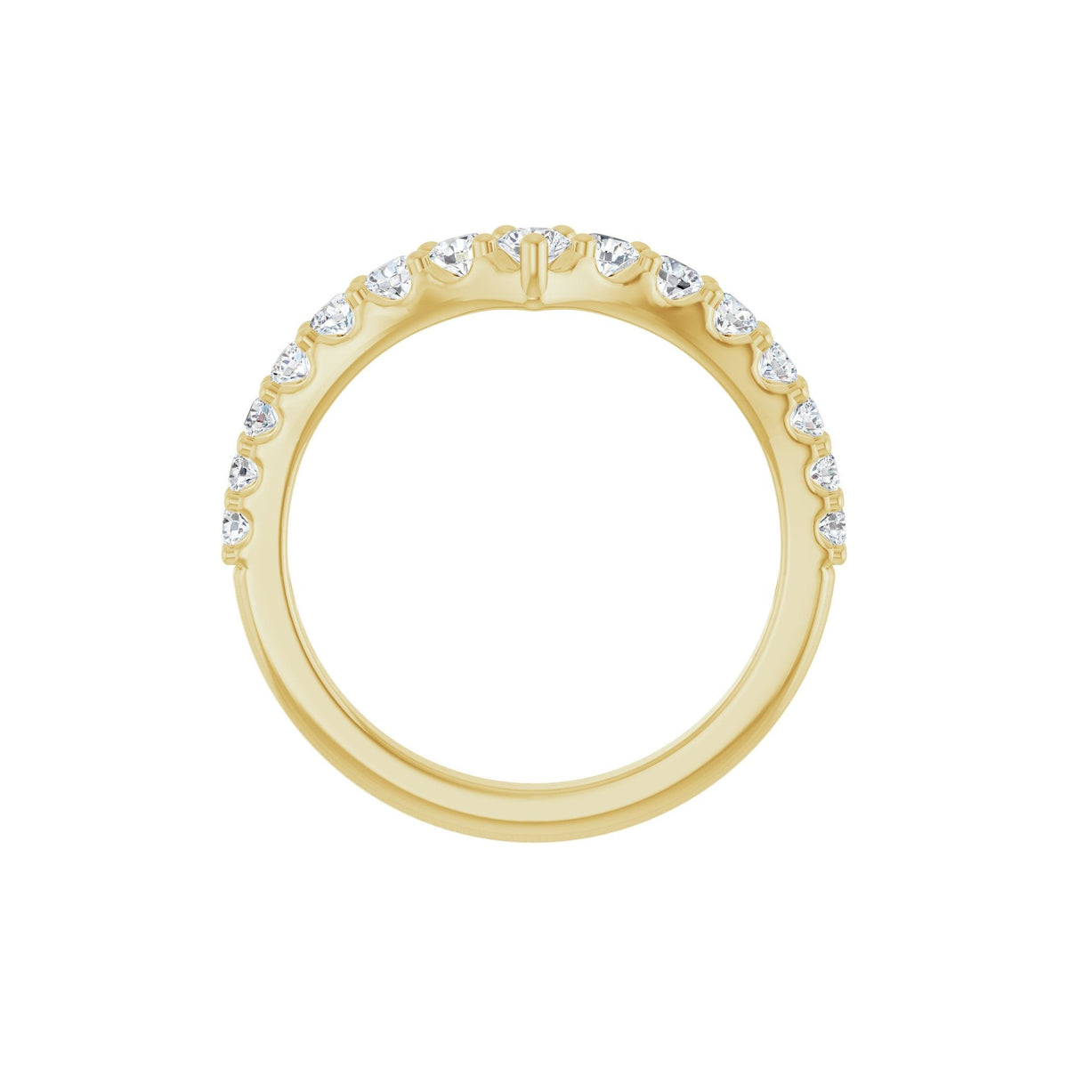 Lab-Grown Diamond Accented Contour Band in 14K Gold, Round Diamonds, 1/2 CT TW - 14K Yellow Gold