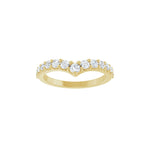Lab-Grown Diamond Accented Contour Band in 14K Gold, Round Diamonds, 1/2 CT TW - 14K Yellow Gold