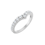 Lab-Grown Diamond Accented Contour Band in 14K Gold, Round Diamonds, 1/2 CT TW - 14K White Gold