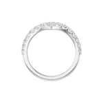 Lab-Grown Diamond Accented Contour Band in 14K Gold, Round Diamonds, 1/2 CT TW - 14K White Gold