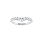 Lab-Grown Diamond Accented Contour Band in 14K Gold, Round Diamonds, 1/2 CT TW - 14K White Gold