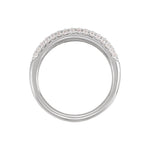 Lab-Grown Diamond Accented Dome Ring in 14K Gold - 14K White Gold