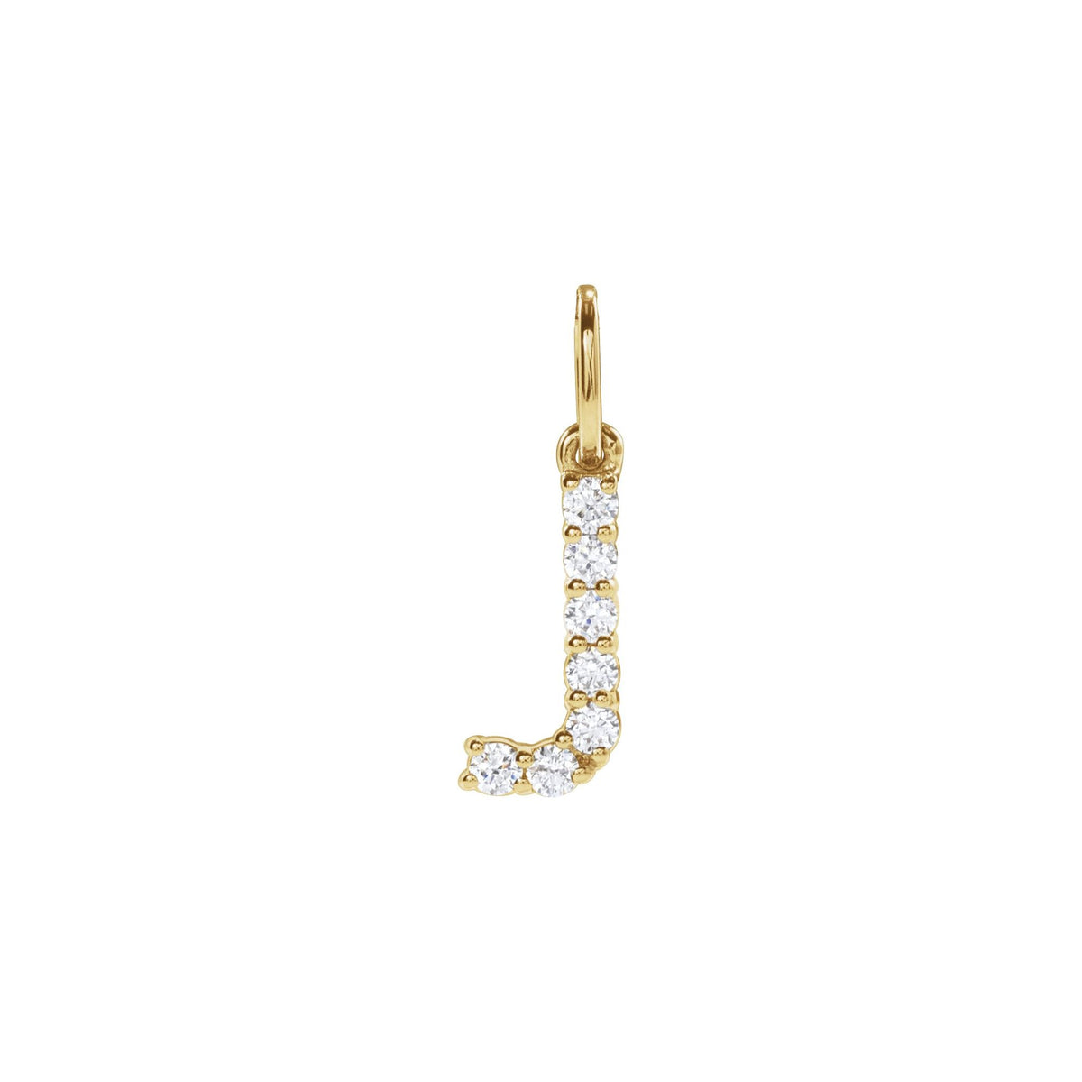 Lab-Grown Diamond Accented Initial Necklace in 14K Gold - 14K Yellow Gold