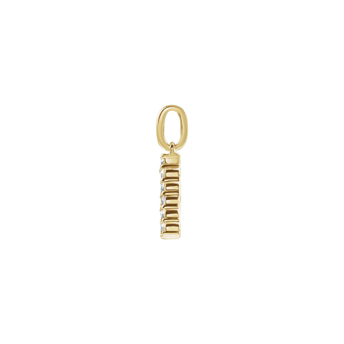 Lab-Grown Diamond Accented Initial Necklace in 14K Gold - 14K Yellow Gold