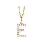 Lab-Grown Diamond Accented Initial Necklace in 14K Gold - 14K Yellow Gold