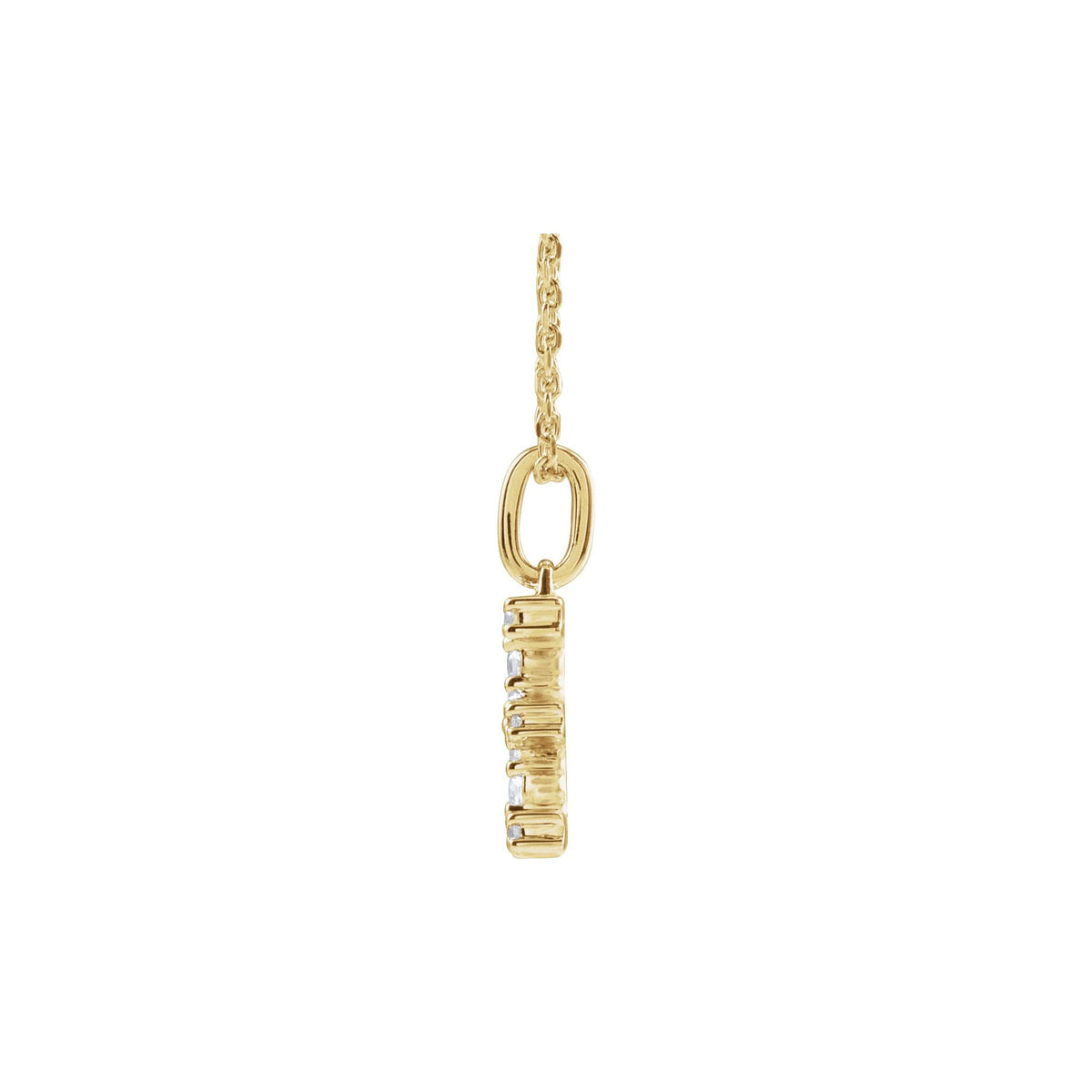 Lab-Grown Diamond Accented Initial Necklace in 14K Gold - 14K Yellow Gold