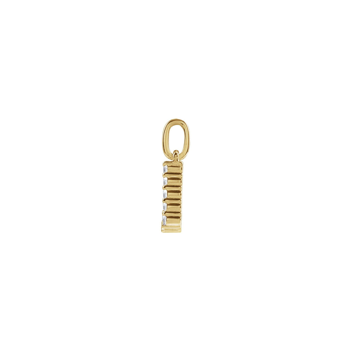 Lab-Grown Diamond Accented Initial Necklace in 14K Gold - 14K Yellow Gold