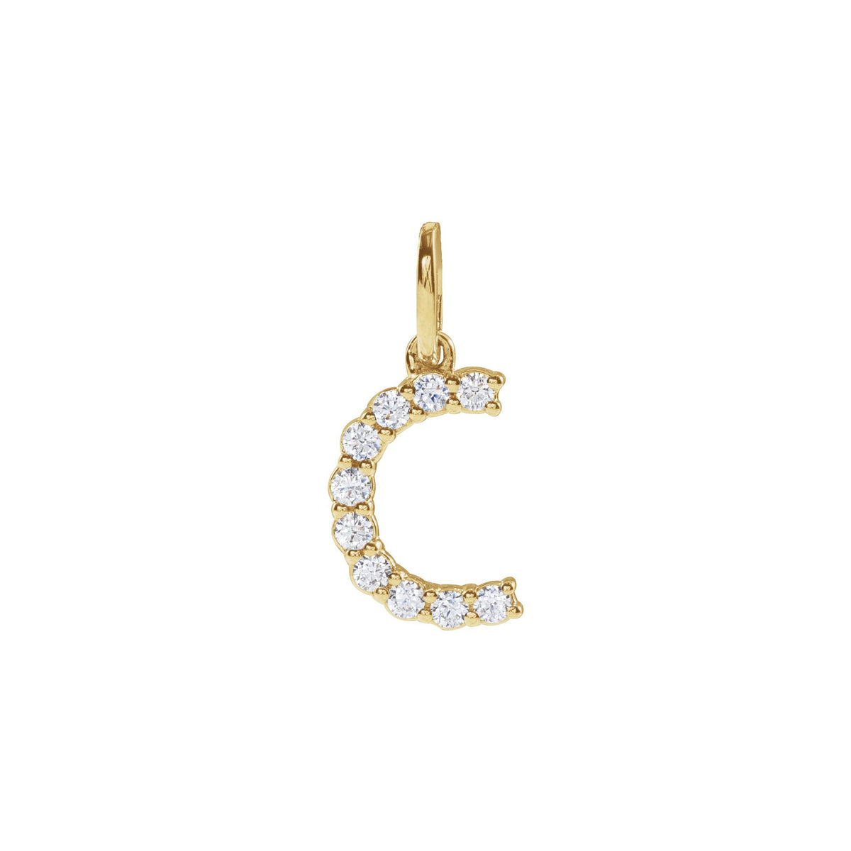 Lab-Grown Diamond Accented Initial Necklace in 14K Gold - 14K Yellow Gold