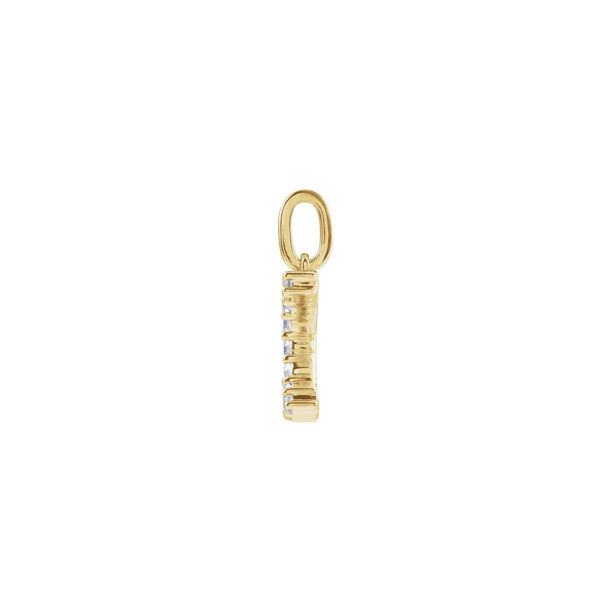 Lab-Grown Diamond Accented Initial Necklace in 14K Gold - 14K Yellow Gold