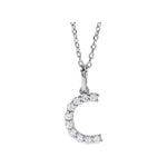 Lab-Grown Diamond Accented Initial Necklace in 14K Gold - 14K White Gold