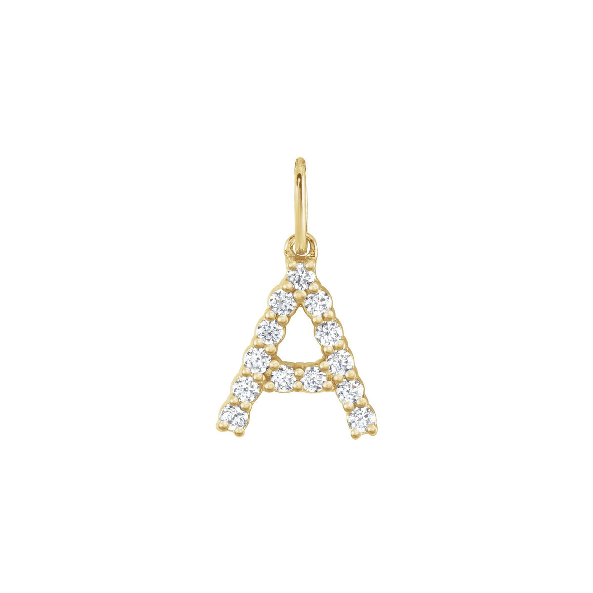 Lab-Grown Diamond Accented Initial Necklace in 14K Gold - 14K Yellow Gold