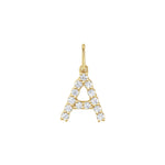 Lab-Grown Diamond Accented Initial Necklace in 14K Gold - 14K Yellow Gold