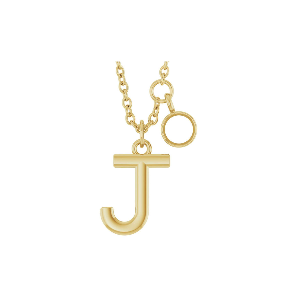 Lab-Grown Diamond Accented Initial Necklace in 14K Gold, Round Diamonds - 14K Yellow Gold