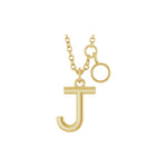 Lab-Grown Diamond Accented Initial Necklace in 14K Gold, Round Diamonds - 14K Yellow Gold
