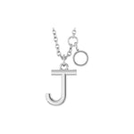 Lab-Grown Diamond Accented Initial Necklace in 14K Gold, Round Diamonds - 14K White Gold
