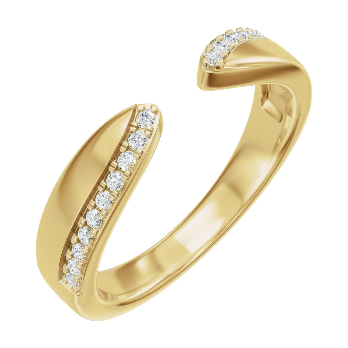 Lab-Grown Diamond Accented Open Band in 14K Gold - 14K Yellow Gold