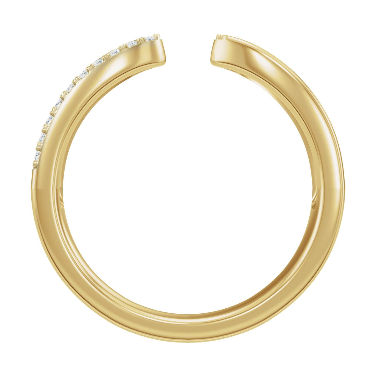 Lab-Grown Diamond Accented Open Band in 14K Gold - 14K Yellow Gold