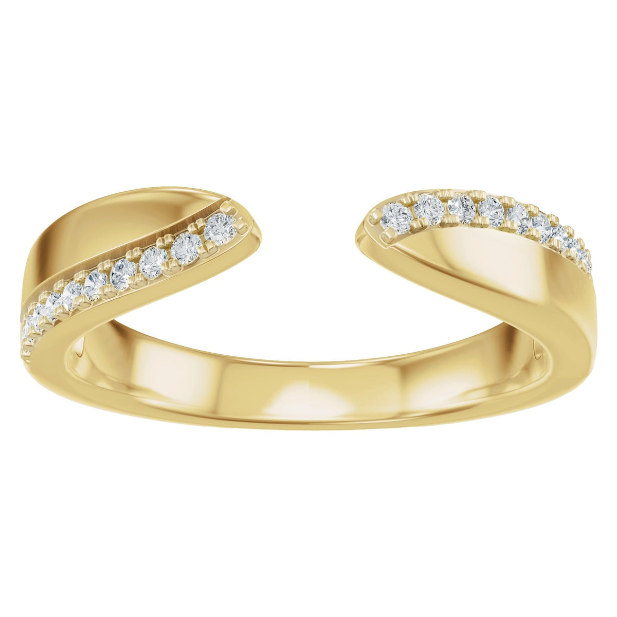 Lab-Grown Diamond Accented Open Band in 14K Gold - 14K Yellow Gold