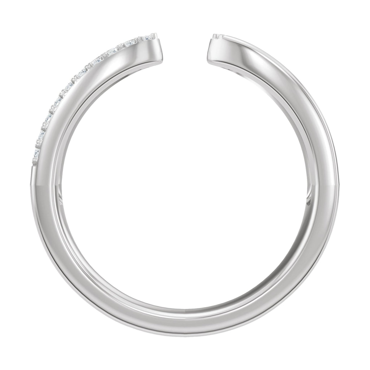 Lab-Grown Diamond Accented Open Band in 14K Gold - 14K White Gold