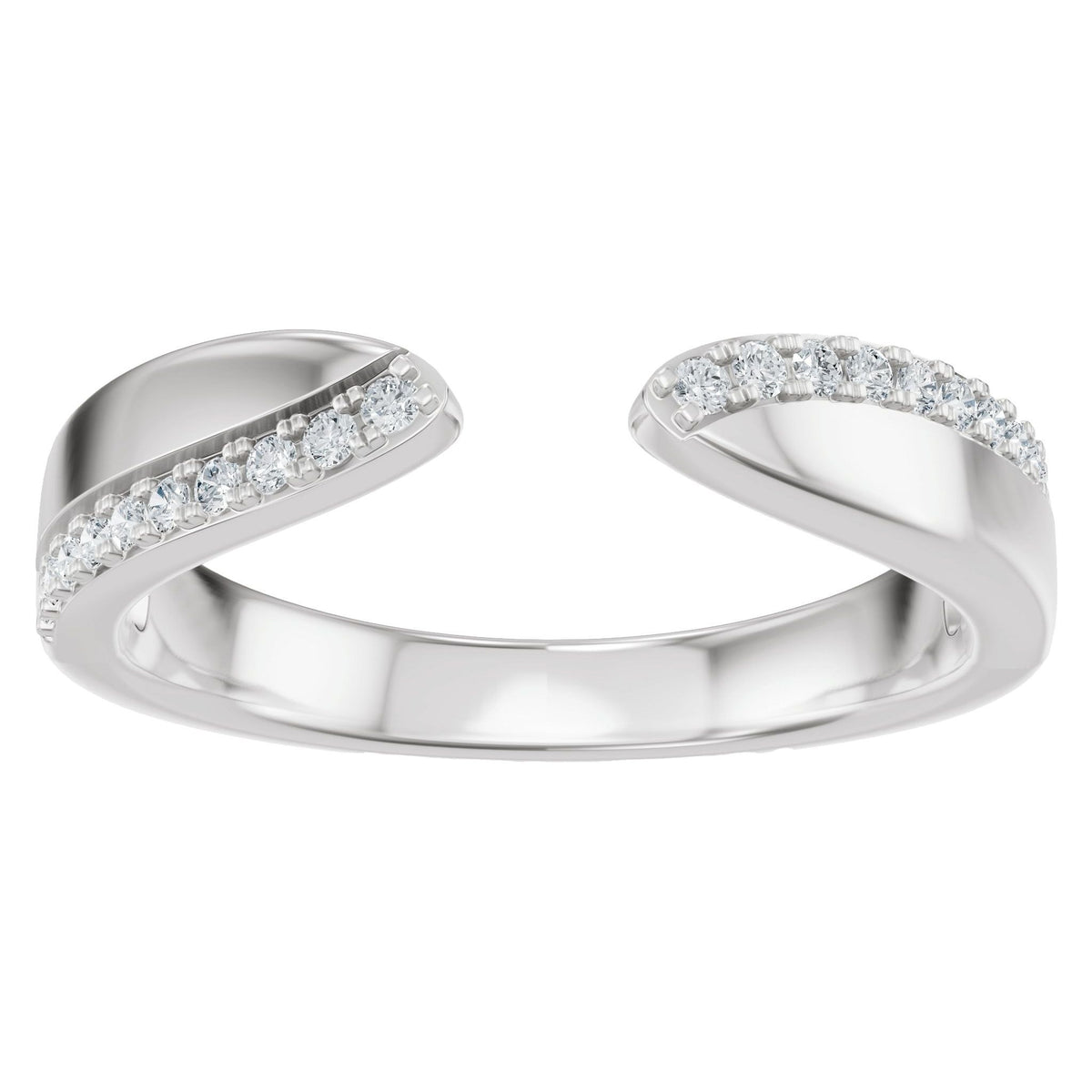 Lab-Grown Diamond Accented Open Band in 14K Gold - 14K White Gold