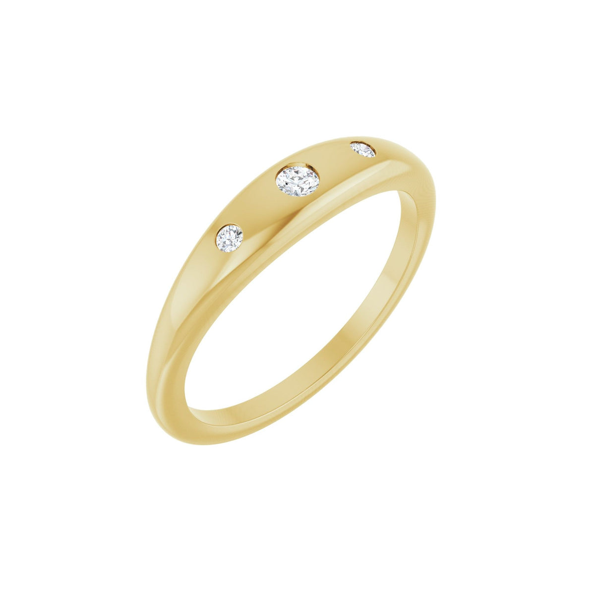 Lab-Grown Diamond Accented Ring in 14K Gold - 14K Yellow Gold