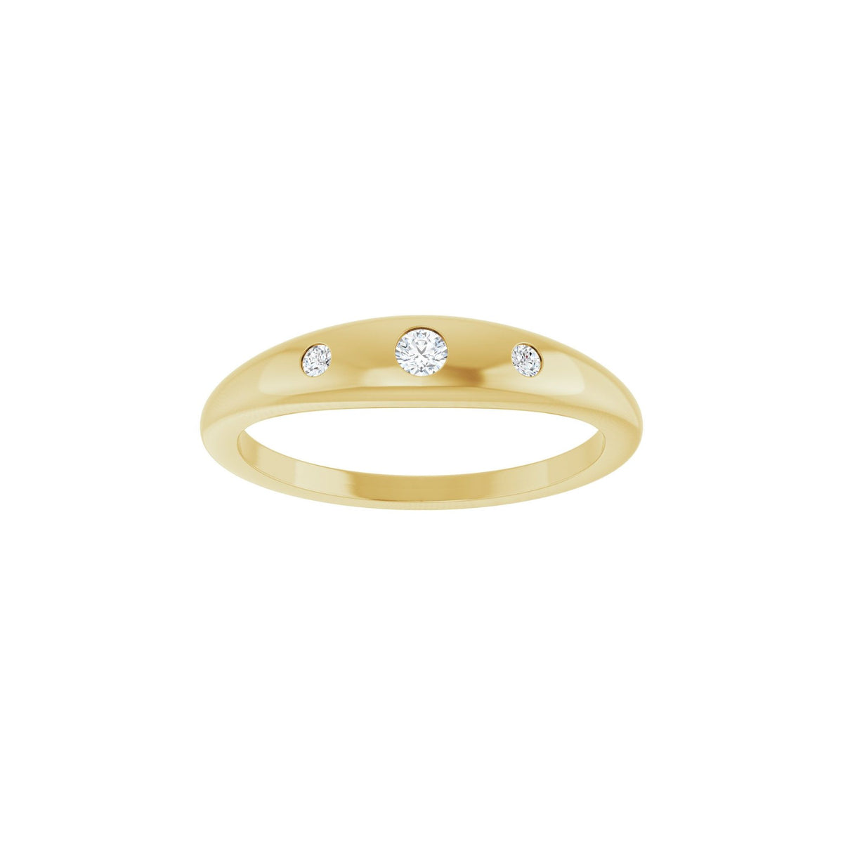 Lab-Grown Diamond Accented Ring in 14K Gold - 14K Yellow Gold